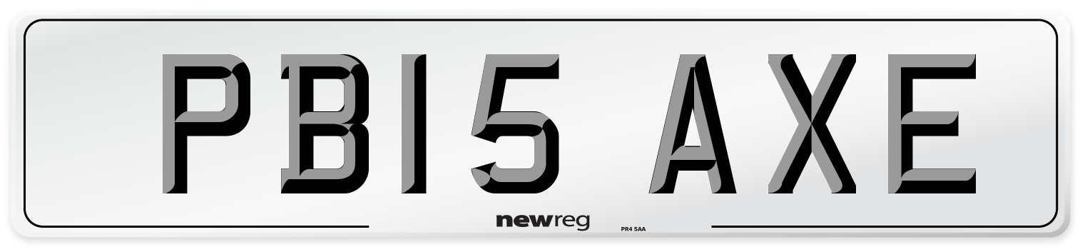 PB15 AXE Number Plate from New Reg